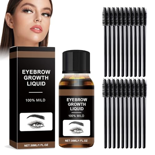 Natürliches Augenbrauen-Wachstumsöl Mit 20 Pinseln – Organisches Serum Für Volle, Dichte Brauen & Wimpern – 30ml Pflegeöl Für Schnelleres Wachstum, Natürliche Stärkung Und Glanz Eyebrow Care Oil