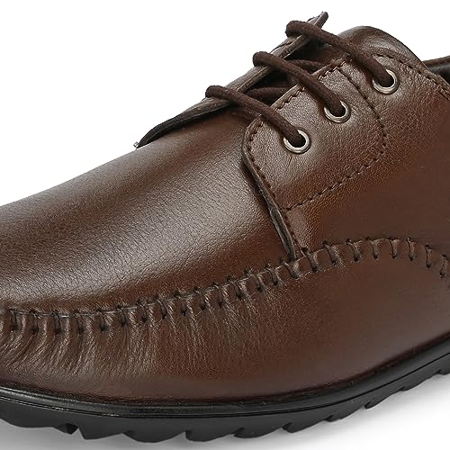 Image of Blue Leather by Centrino Genuine Leather Men Formal Shoe | Cushioned Insole | Stylish lace up | Durable & Leather Crafted | Elegant Premium Leather | Perfect Office Wear & Formal Dress for Men (3921)