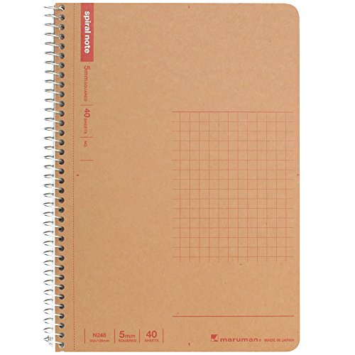 Carnet de poche B6 à spirale Maruman N248 quadrillé pour vos réunions, vos croquis et vos voyages