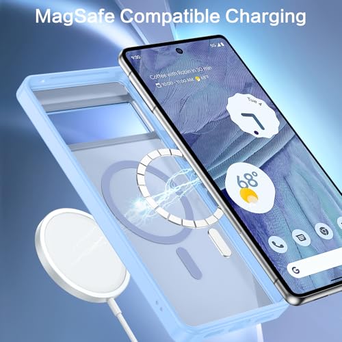 Coque Google Pixel 7 Pro Magsafe BENTOBEN antichoc bleu clair
