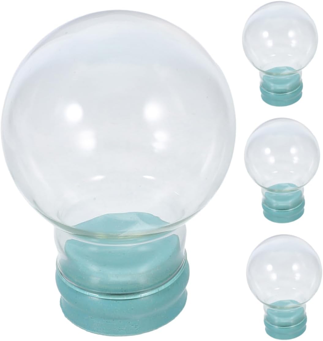Cabilock 4pcs Clear Glass Snow Globe: 85mm Transparent Cloche for DIY Christmas Decor - Snow Globe Craft for Unique Holiday Presents