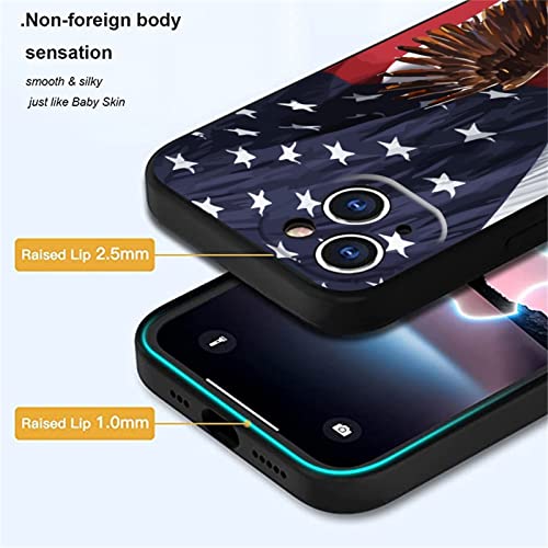 Compatible With Iphone 13 American Flag Case,Retro Patriotic American Eagle Stars Soldier Graphic For Iphone Case Men Boys Women,Soft Silicone Protective Cool Case For Iphone For Men #TOP2