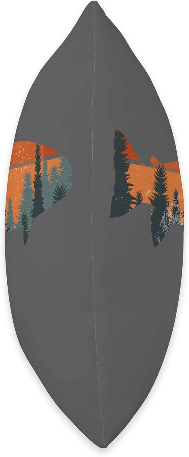 Trout Fly Fishing Nature Outdoor Fisherman Gift Throw Pillow