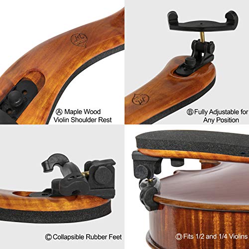 image for MI&VI Classic Violin Shoulder Rest (Violin 1/2-1/4 & Viola 12