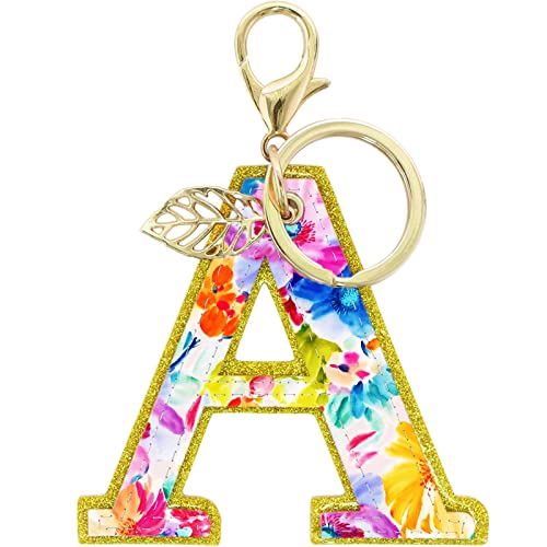 Melissazuly Leatherette Alphabet Initial Keychain For Women Girls, Letter Keychain Handbag Backpack Bag Charm Keychain Accessories, Tie-Dyed Pendant Keyring #TOP20