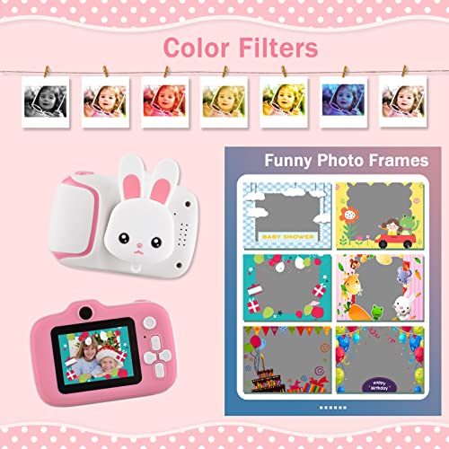 Mini câmera digital infantil de desenho animado Câmera de vídeo digital 1080P para crianças Tela IPS