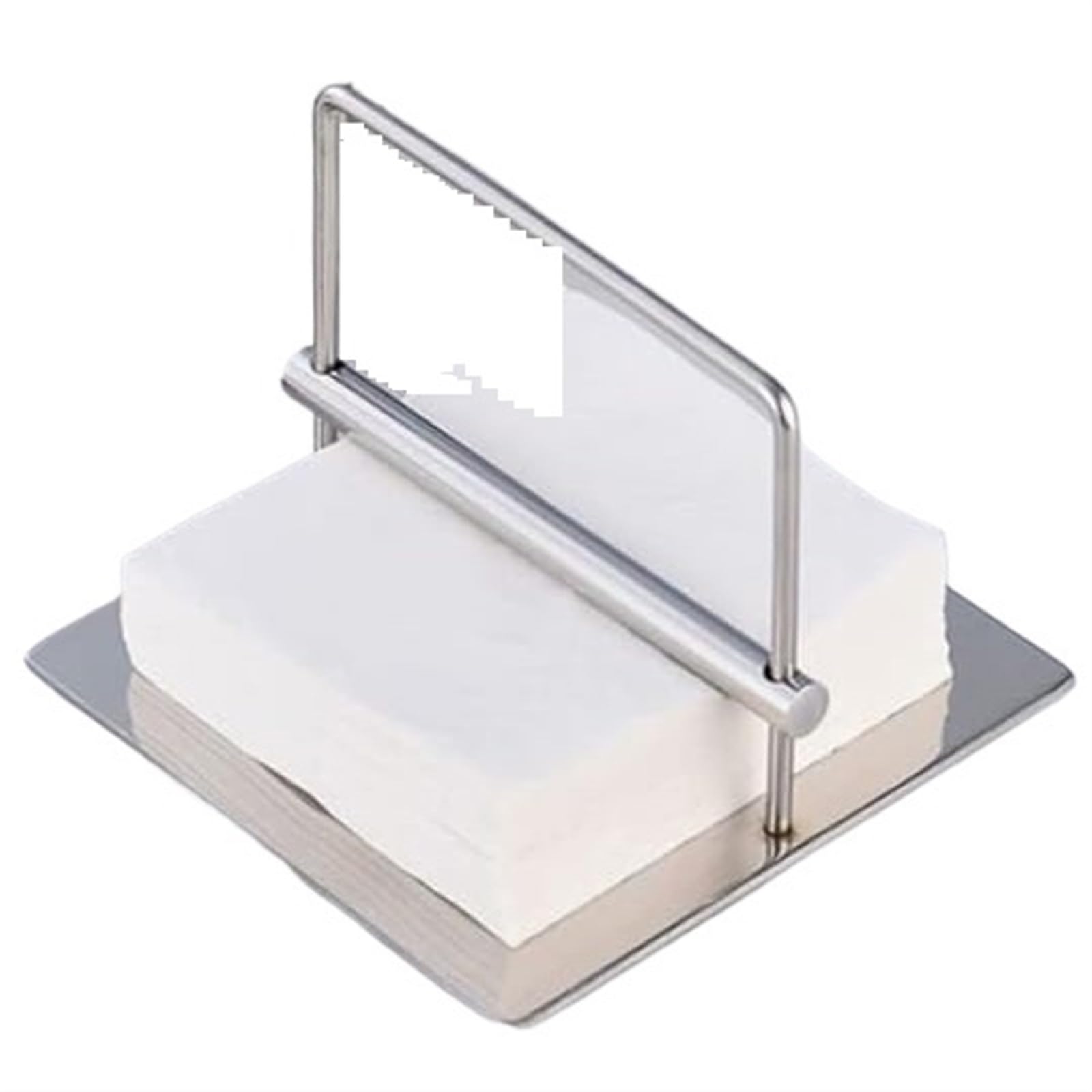 Napkins Holder with Leaf Arm, Stainless Steel, Vertical, Square Tissue Dispenser, Kitchen Napkin Organizer, for Western Restaurant Coffee Shop