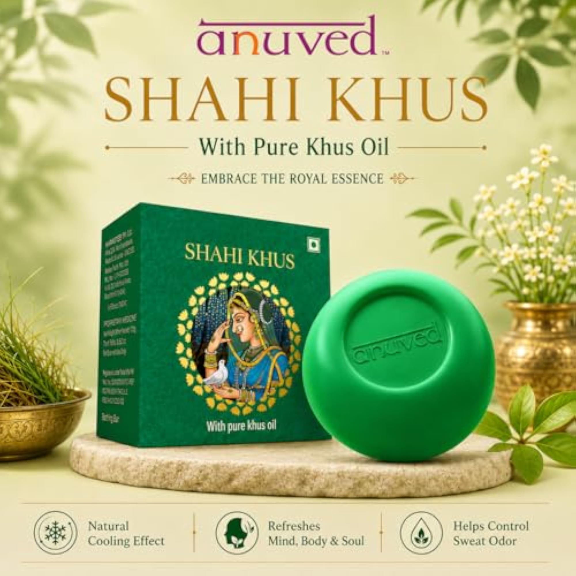 Shahi Khus Soap Pack of 6, Pure Khus Oil