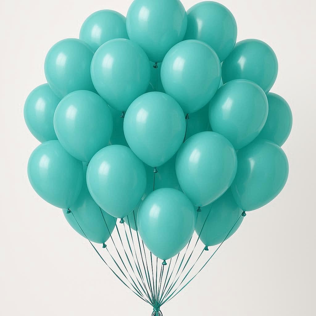 50 Pack Aqua Blue Balloons 10 Inch Turquoise Teal Latex Party Decoration Balloons for Birthday Baby Shower Women Men Kids Celebrations
