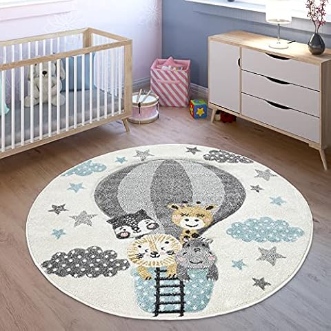 TT Home Alfombra Infantil 3D Animales Selva Globo Crema Cover