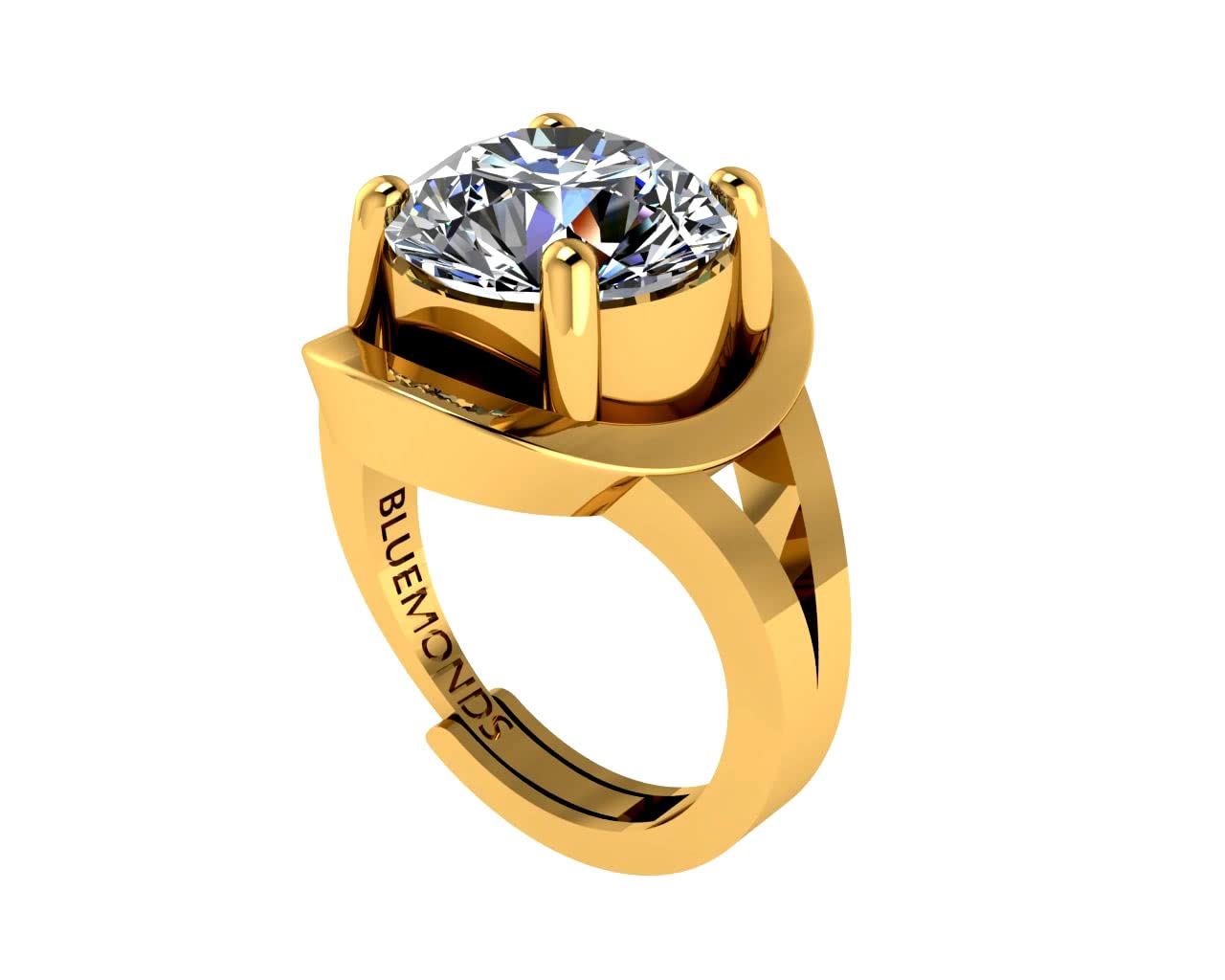 BLUEMONDS Cubic Zirconia ring 2 to 11 carat or ratti | American Diamond Gold Ring | Original Certified Zircon Gold Ring | Adjustable ring for men & women | Gold plated Panchdhatu Ring. (B0BLGDDS6X) Amazon Price History, Amazon Price Tracker