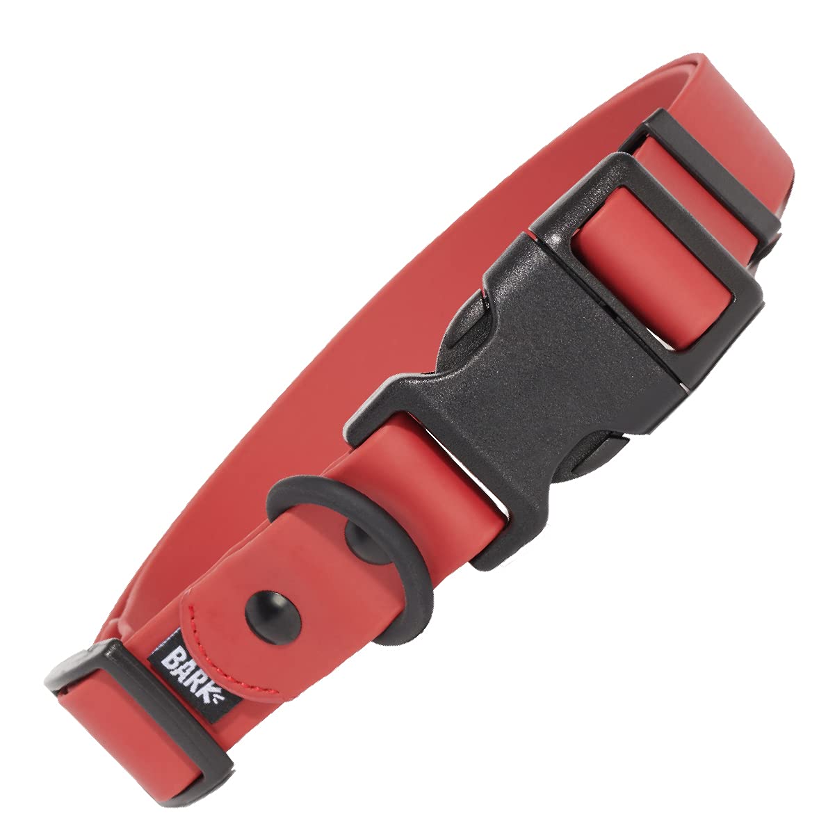 BarkBox Dog Collar, Odor Proof & Waterproof, Adjustable Collar for Puppies & Adult Dogs, Multiple Color Options for Small, Medium, & Large Dogs (Red, Large)
