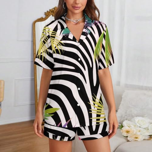 Women Buttoned Pajamas, Shirt and Pants2