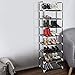 ERONE Shoe Rack Organizer 8 Tiers, Narrow Storage Durable Shoe Shelf 16-20 Pairs Slim shoe rack Metal Tower Cabinet Space Saving Closet shelves