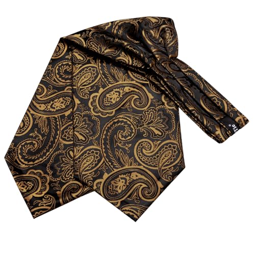 Image of Dubulle Paisley Floral Ascot for Men Self Tie Mens Cravat and Pocket Square Cufflinks Wedding