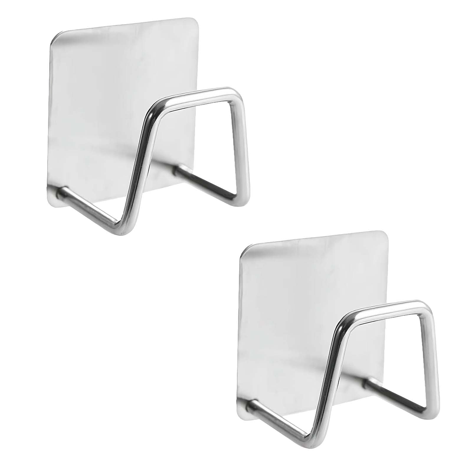 2 Pack Sponge Holder for Kitchen Sink - Movable Hanging Sponge Caddy Organizer in Stainless Steel for Double