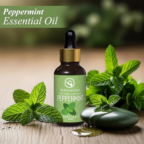 Image of Peppermint Essential Oil for Hair Growth, Skin & Headache Relief - 100% Pure, Natural & Undiluted Peppermint Oil for Diffuser, Cooling Massage & Mice Repellent - 30ml