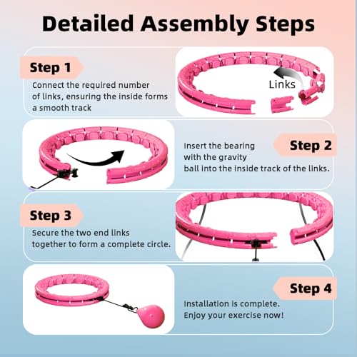 image for ZIBTREK Weighted Hula Infinity Fitness Hoop for Adult Weight Loss, 2 i