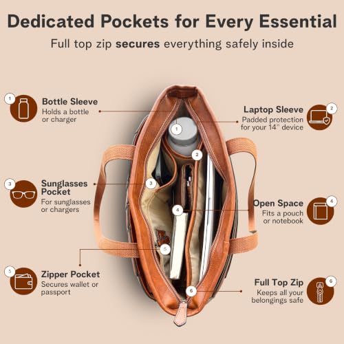 Maletín para laptop para mujer 14" cuero vegano miniatura 5