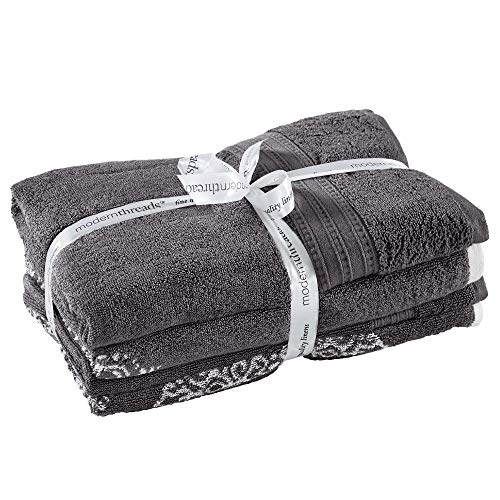 Amrapur Overseas 5JQYDTLG-ARP-ST Artesia Damask 6 Piece Reversible Yarn Dyed Jacquard Towel Set thumb #3