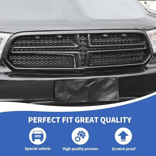 Image of RAZPOY Front Grille Inserts Trim Cover Guard Compatible with Dodge Durango 2011-2020 Exterior Accessories, Carbon Fiber