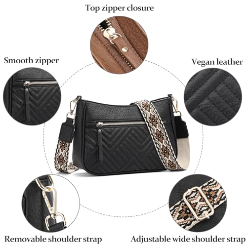 SENDEFN Crossbody Bags for Women Trendy, Vegan Leather Purses Medium Crossbody Purses Shoulder HandbagsTravel with Wide Strap4