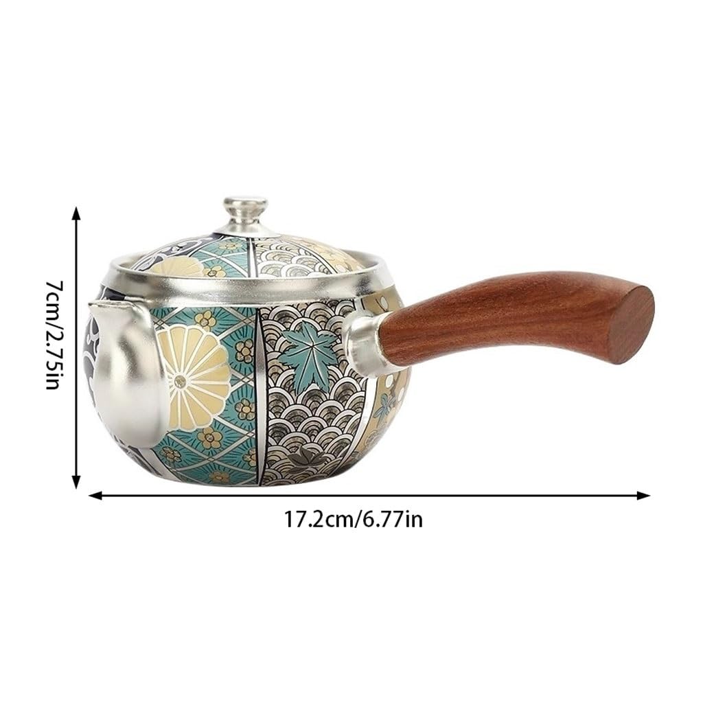 Ceramiczny czajniczek z bocznym uchwytem dzbanek ręcznie malowany zaparzacz do herbaty dom kuchnia popołudniowa herbata przyjęcie dekoracja stołu dzbanek do herbaty ceramiczny
