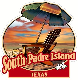 U.S. Custom Stickers South Padre Island Texas Beach Sticker 3 Inch