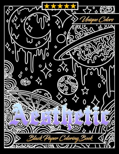 Aesthetic Black Paper Coloring Book Creative Minds Elegant Artistry: 53 Sophisticated Unique Designs Perfect Gifts For All Ages image 2
