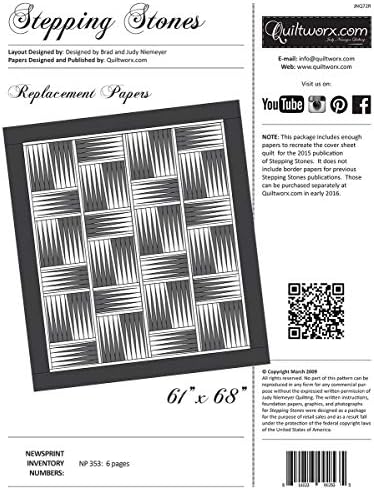 Quiltworx - Judy Niemeyer Quilting Stepping Stones Replacement Papers Pattern, None