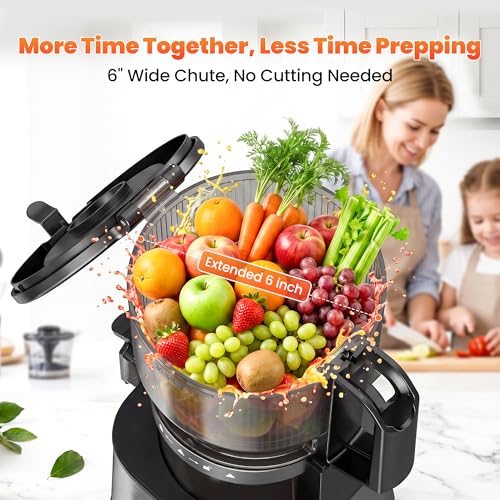 TechRise 3-in-1 Cold Press Juicer with 6" Wide Feed Chute, Slow Masticating Juicer Machine - image 3