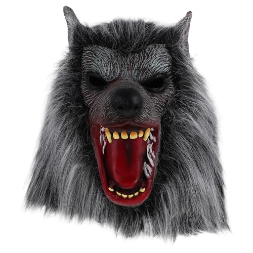 Masque Halloween loup effrayant en latex souple et confortable pour cosplay