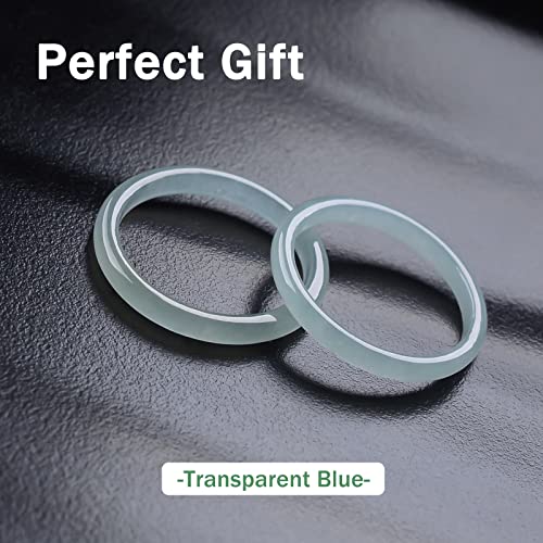 Bjimidti Natural Jade Rings For Women (Size 8)- Light Green Jade Rings 100% Real Stone Skinny Jade Band Ring Simple Gemstone Ring Jewelry Gift thumb #3