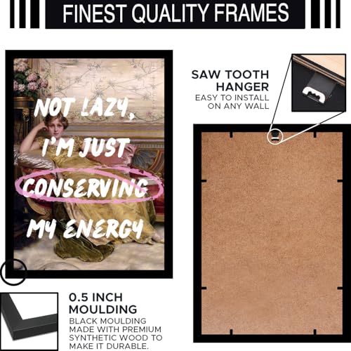 Image of BLINKART Framed Photo - Not Lazy | Altered Art Theme | Motivational & Inspirational Wall Art Poster for Home, Bedroom, Living Room, Office, Hotel & Gifting - 12x8 Inch