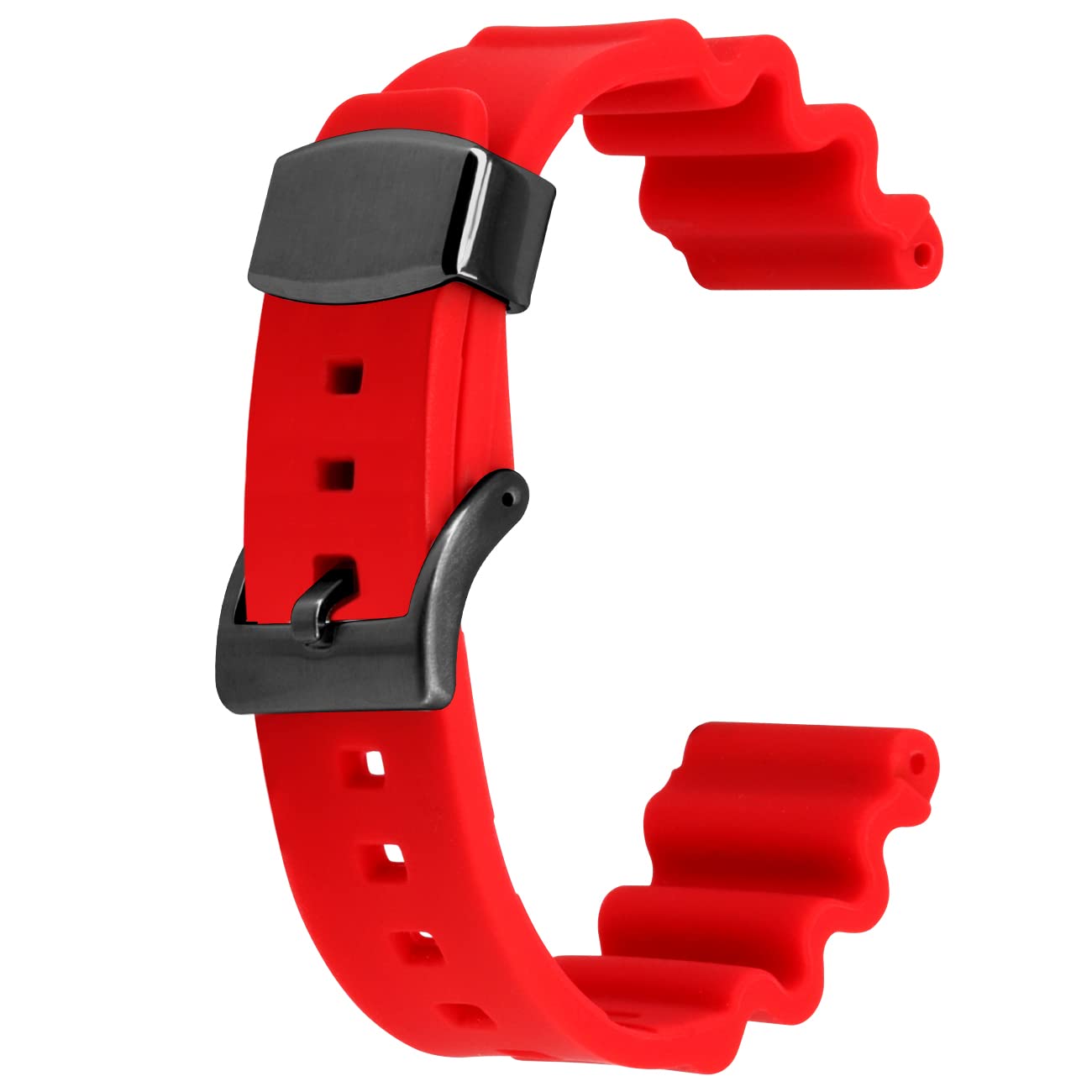 YISIWERA Kautschuk Silikon Uhrenarmband 22mm Orange Schwarz