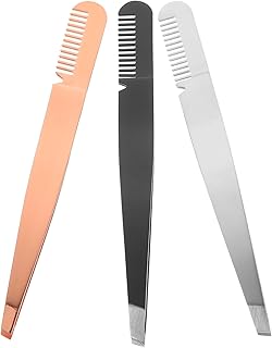 Pinzas de acero inoxidable para cejas, 3 piez...