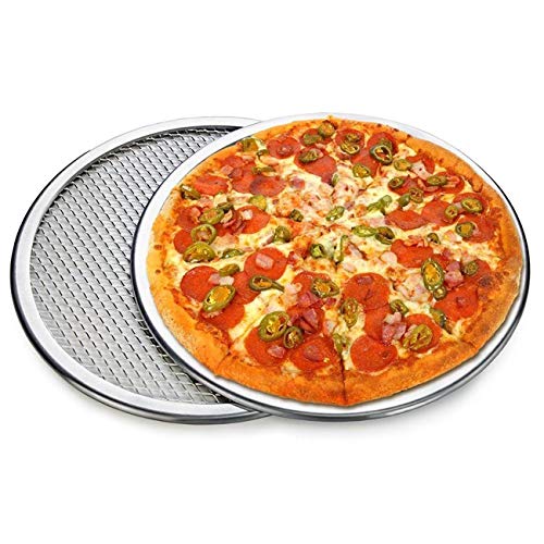 Pizza Screen, 3PCS Aluminum Alloy Seamless Pizza Screen Non Stick Mesh Net Baking Tray Cookware Kitchen Tool For Oven, BBQ 10 inch and 12 inch,14 inch