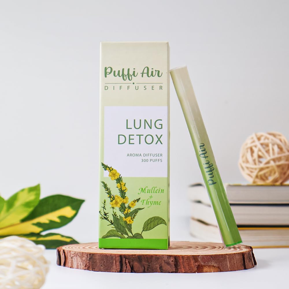 PUFFIAIR 3PC Herbal Diffuser Pen, 10cm Lung Cleanse Diffuser, Mullein Flavoured Air Inhaler, No Nicotine Inhaler with Mullein - Image 2