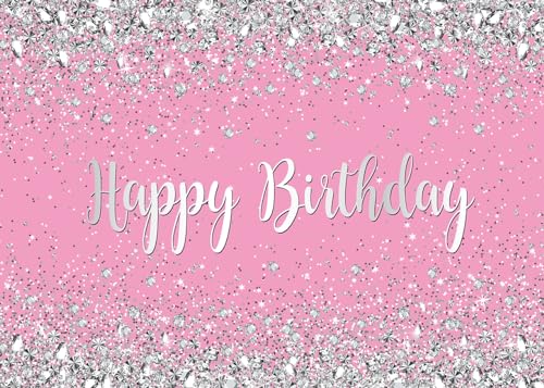 LTDKAEN 6×4Ft Pink and Silver Happy Birthday Photography Backdrop Glitter Silver Spots Background Baby Shower Birthday Party Decor - Image 6