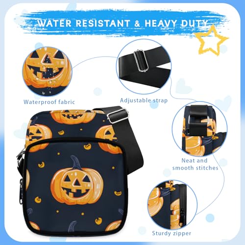 Mini Lightweight Crossbody Bag Casual Shoulder Handbag Portable Small Backpack Trvel Halloween Style Pattern Design4