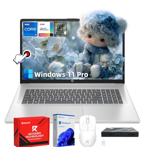 Image of HP Flagship 17.3 inch Laptop Computer - Full HD Anti-Glare Touchscreen, Intel Core i7 1355U (up to 5.0 GHz), Backlit Keyboard, Wi-Fi 6, Windows 11 Pro, Copilot AI Laptop for Business | 32GB RAM + 1TB SSD