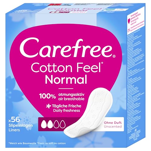 Carefree Cotton Unscented Panty Liners (1x Pack of 56) Soft and Comfortable Panty Liners for Women for Daily Use Long-Lasting Freshness 100% Breathable Underwear Protection
