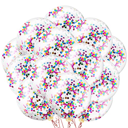 Fangoo 50 Stück Bunte Konfetti Luftballons Latex Konfetti Luftballons Bunte Party Luftballons für Geburtstag Party Hochzeit Verlobung Jubiläum Babyparty Abschlussfeier Weihnachten Karneval Dekoration Cover