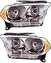 Garage-Pro Headlight Assembly Compatible with 2011-2013 Dodge Durango Halogen, Chrome Interior, Set of 2, Driver and Passenger Side