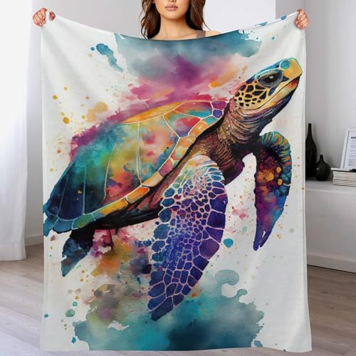 Couverture chaude tortue contre les frissons du soir plaid de canapé - 2