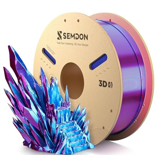 SEMDON Dual Color Silk PLA Filament, Gradient 3D Printing Filament 1.75mm (±0.02mm Accuracy), Metallic PLA Filament for Christmas Decor,Cosplay,DIY,Blue & Rose Red,1KG(2.2lbs) Spool
