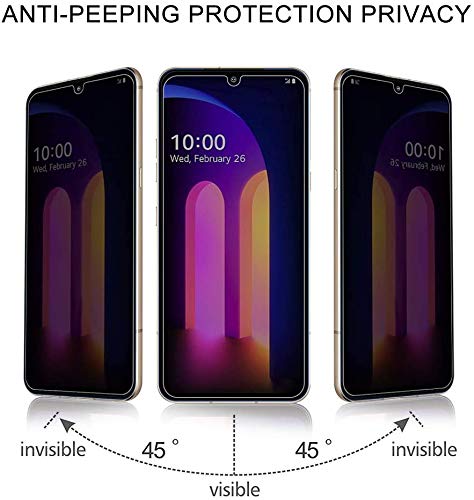 [2-Pack] Privacy Anti-Spy Case-friendly Tempered Glass Screen Protector for LG V60 ThinQ 5G (Privacy)