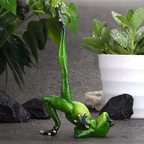 Juxyes Creative Craft Resin Yoga Frog Figurine Decor, Basic Yoga Pose Frog Sculpture Statue, Personalized Animal Collectible Figurines Mascot Frog Resin Crafts For Shelves Table Desk Decor #TOP7