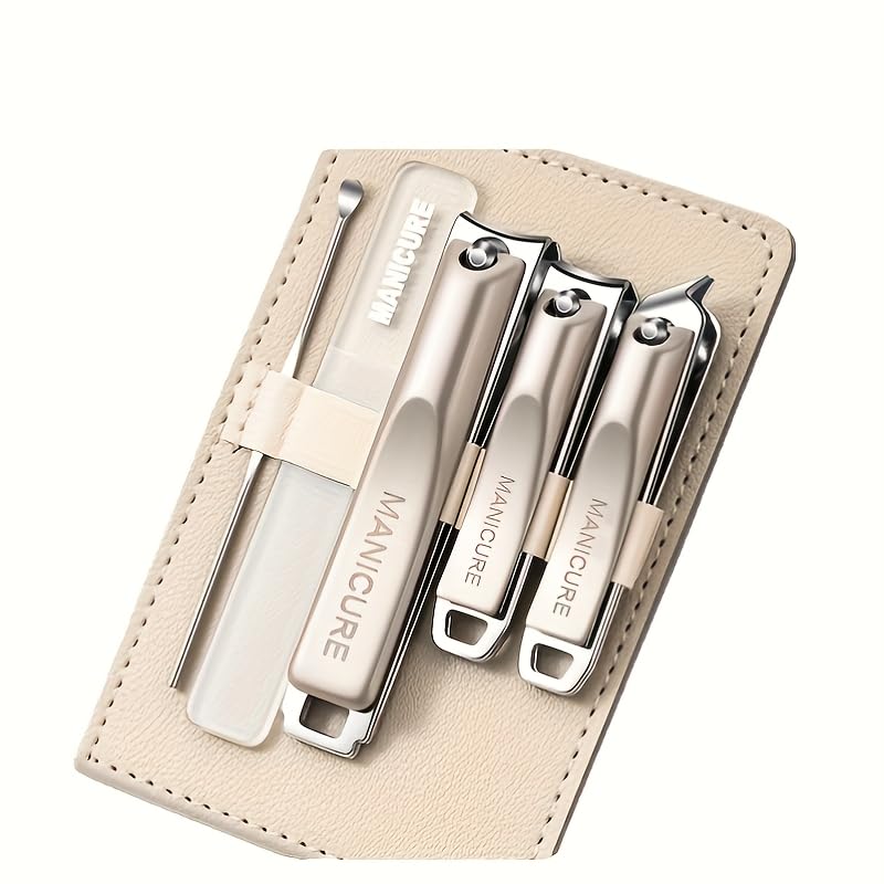 5Pcs Carbon Steel Nail Clippers Set Heavy Duty Sharp Tools for Thick Nails Manicure Pedicure Kit with Travel — view 4