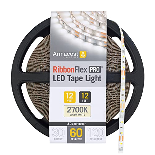 Armacost Lighting RibbonFlex Pro 12V White LED Strip Lights 60 LED/m, 2700K, 12 ft 132220